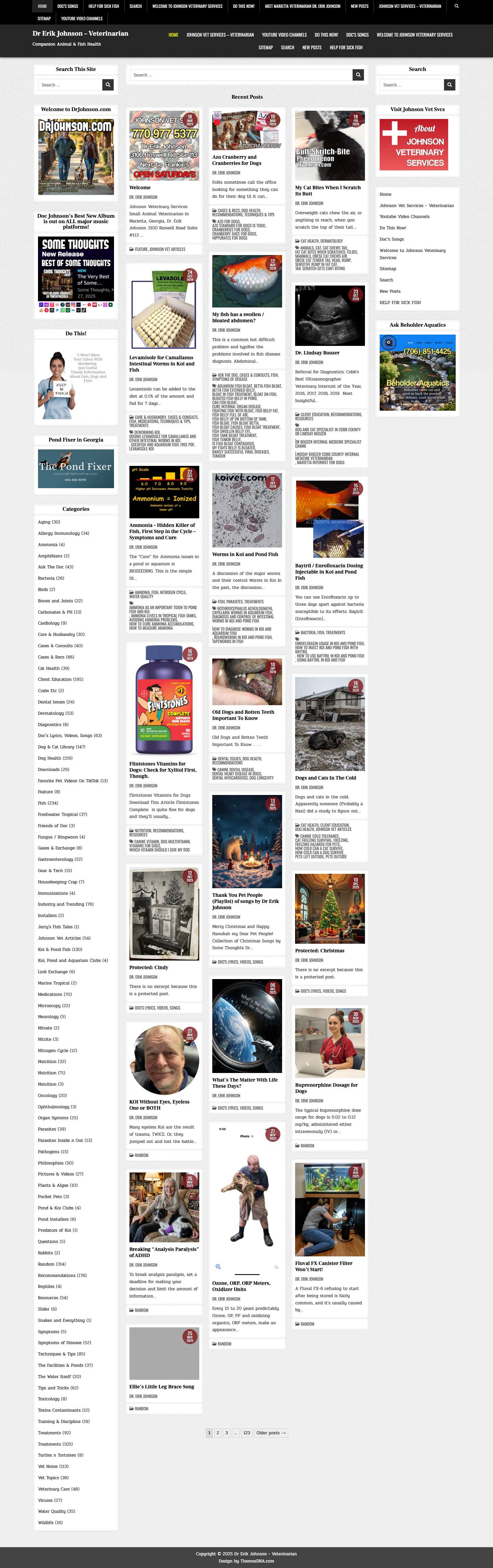 Dr Erik Johnson – Veterinarian – Companion Animal & Fish Health - Full Screenshot