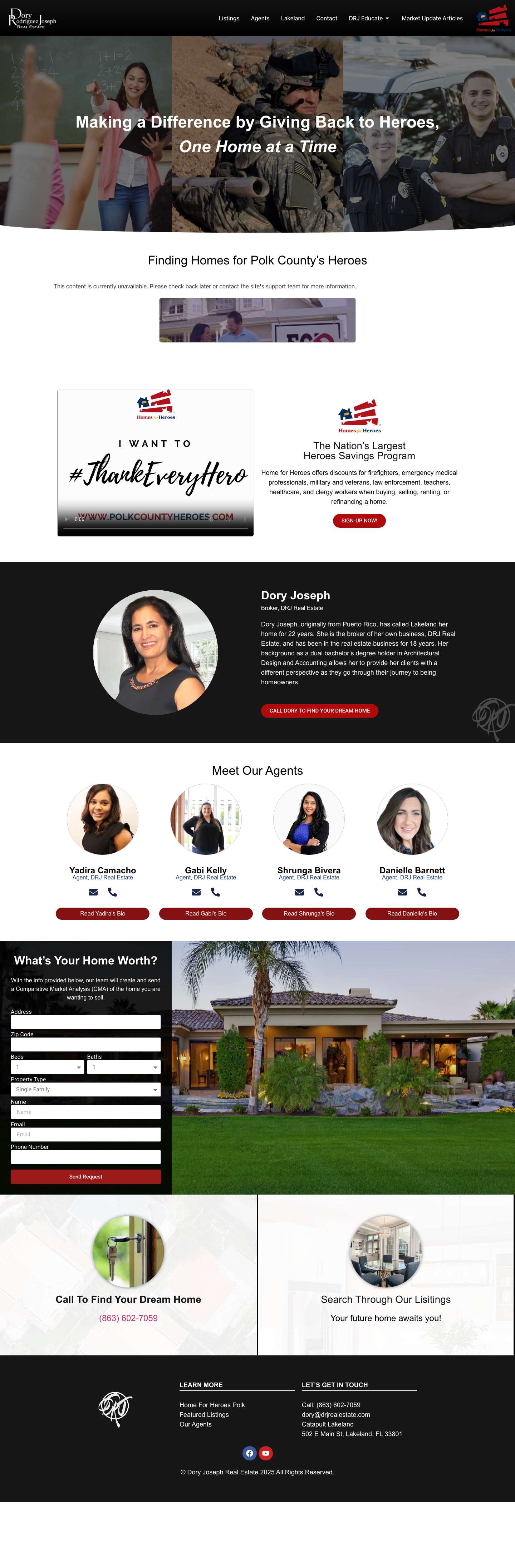 DRJ Real Estate | DRJ Real Estate | Finding Homes for Polk County's Heroes - Full Screenshot