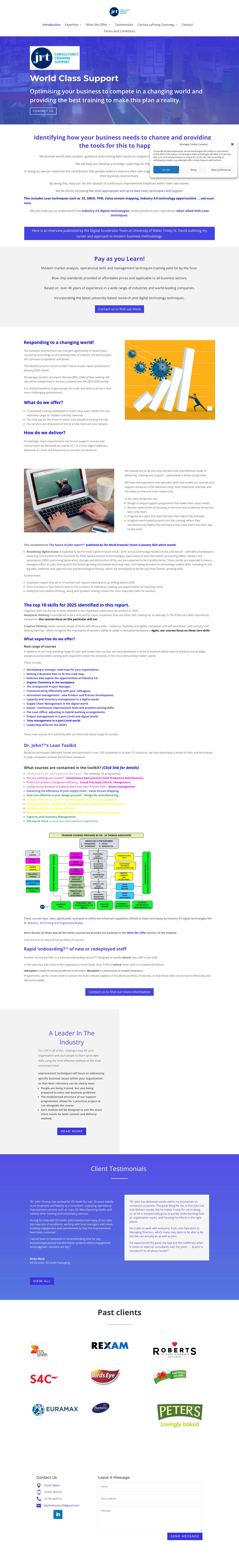 Manufacturing Training - Dr. John R. Thomas Associates - Full Screenshot
