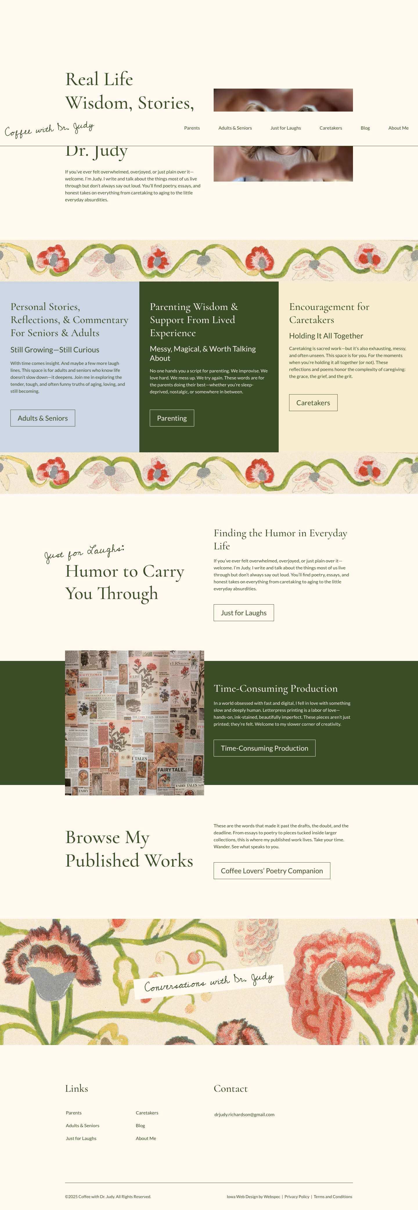 Dr Judy | Poetry, Teaching, Parenting & Caretaking Wisdom - Full Screenshot