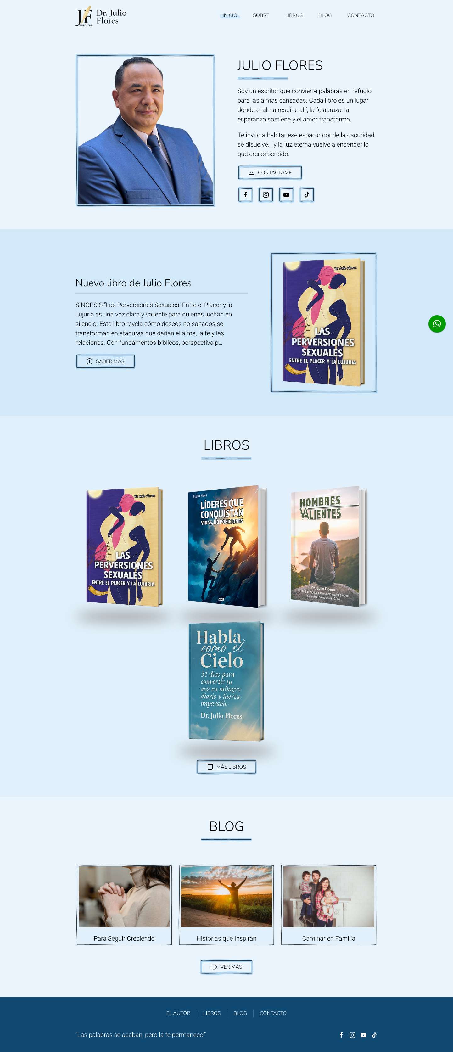 Dr. Julio Flores | Escritor - Full Screenshot