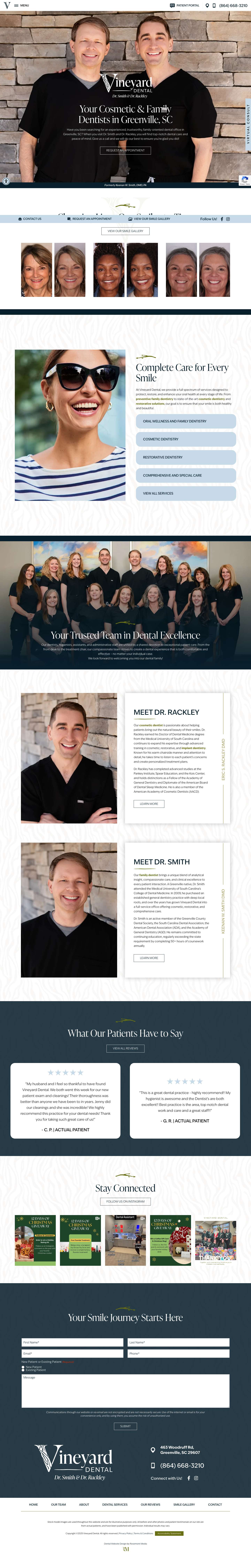 Dentist in Greenville, SC - Vineyard DentalVineyard Dental - Dentists in Greenville, South CarolinaVineyard Dental - Dentists in Greenville, South Carolina - Full Screenshot