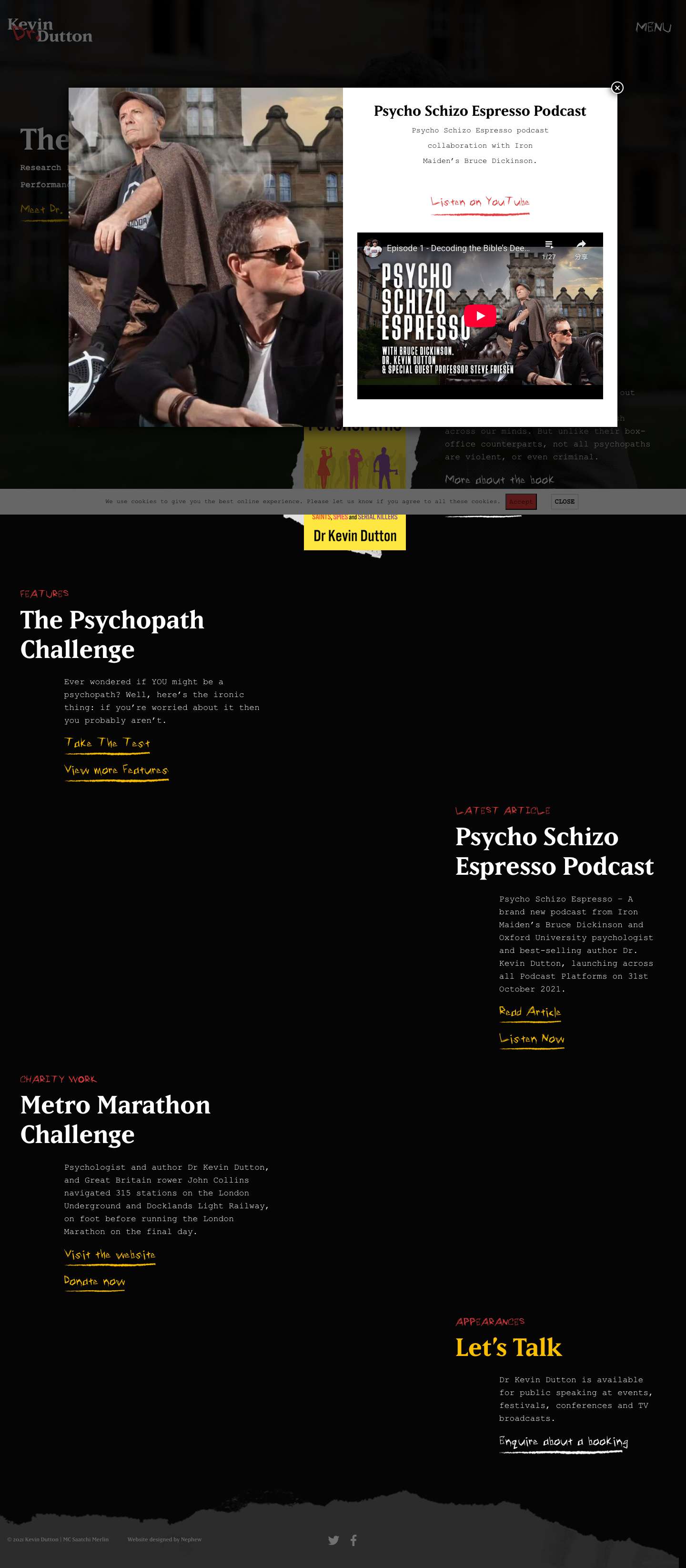 Dr Kevin Dutton | Psychologist. Author. Speaker. Dr. Kevin Dutton | The Psychology Guy | Psychologist, Speaker & Best-Selling Author - Full Screenshot