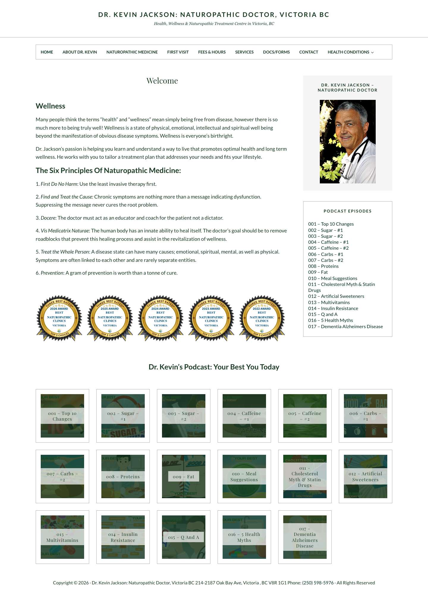 Welcome | Dr. Kevin Jackson: Naturopathic Doctor, Victoria BC - Full Screenshot