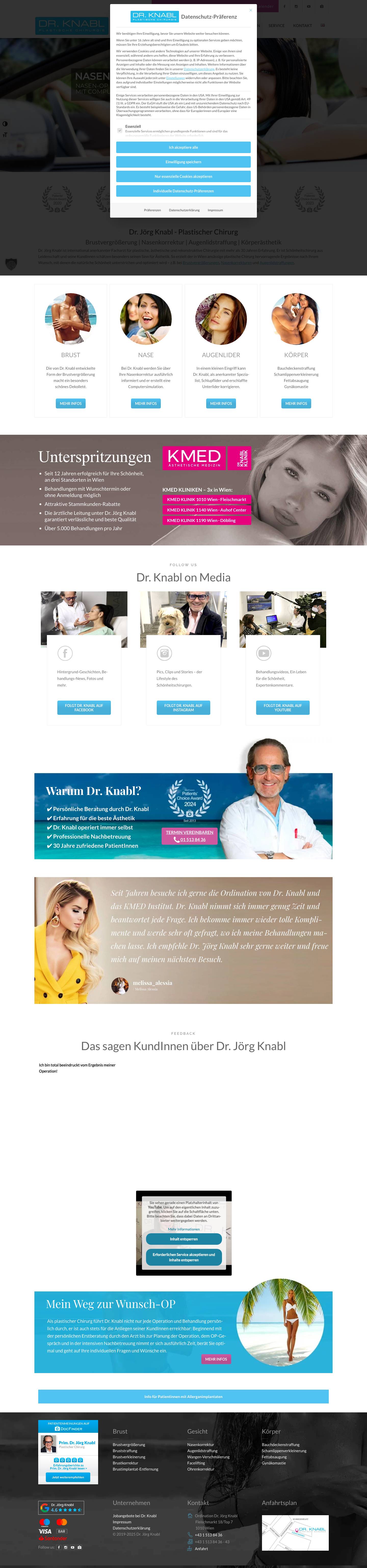 Dr. Jörg Knabl ► Brustvergrößerung, Nasenkorrektur, Lidstraffung - Full Screenshot