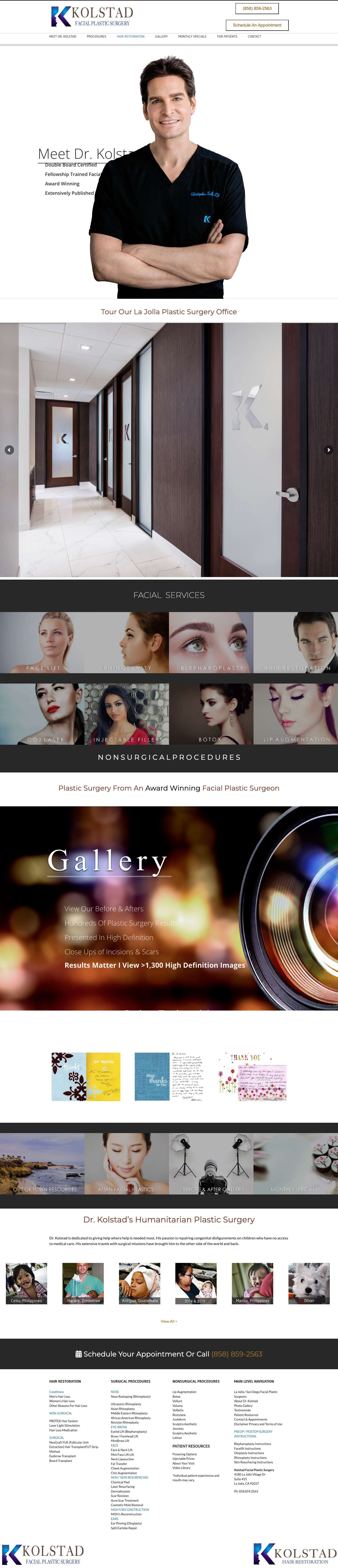 Christopher Kolstad MD - San Diego Facial Plastic Surgeon - Full Screenshot