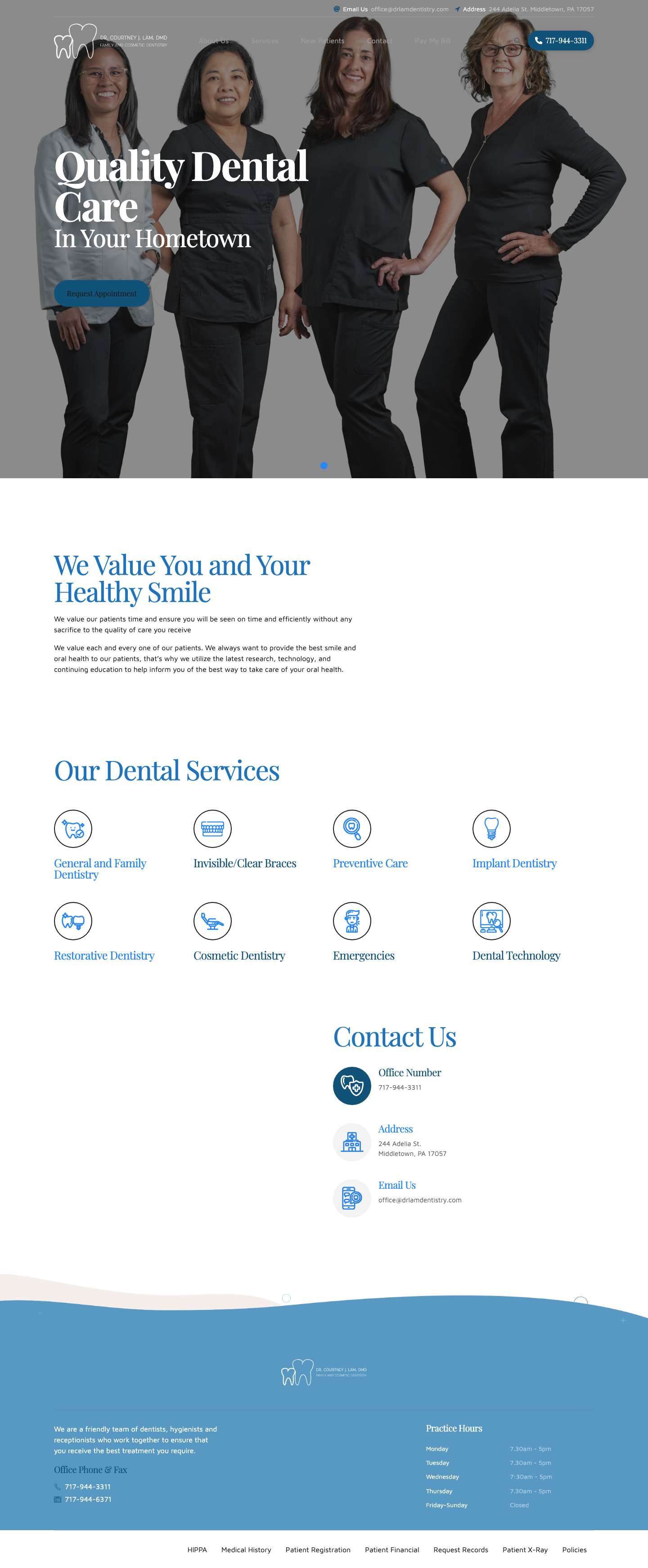 Home - Dr. Courtney J. Lam, DMD - Full Screenshot