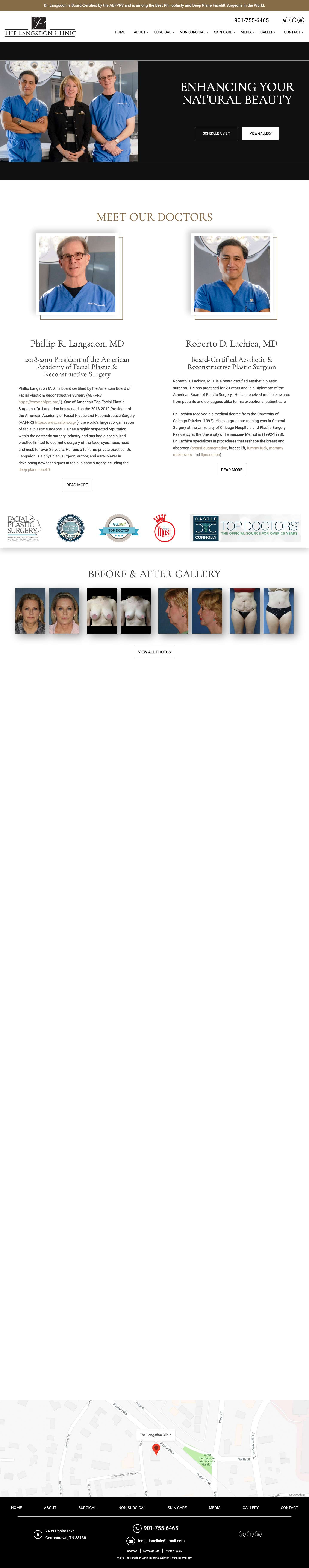 Plastic Surgery In Memphis, Tn | The Langsdon Clinic - Full Screenshot