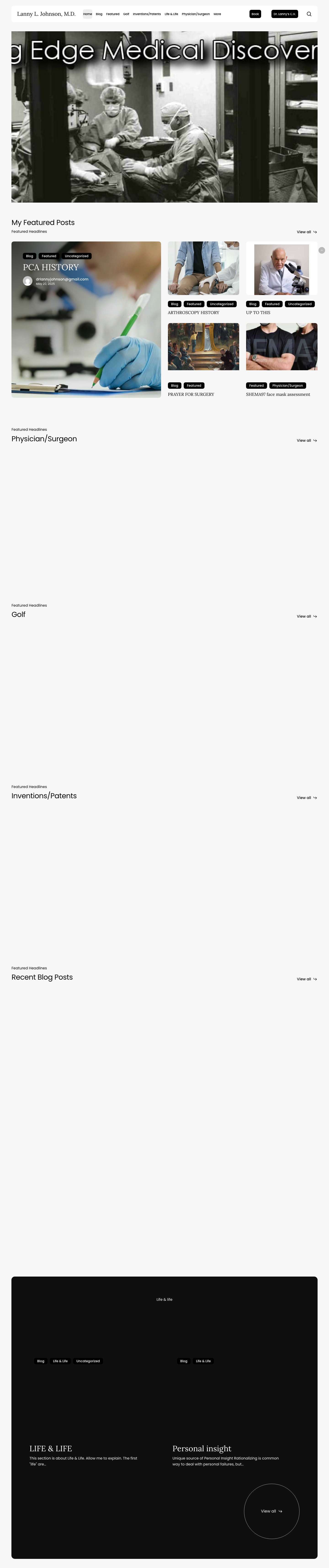 Lanny L. Johnson, M.D. – Blog of Dr. Lanny L. Johnson - Full Screenshot