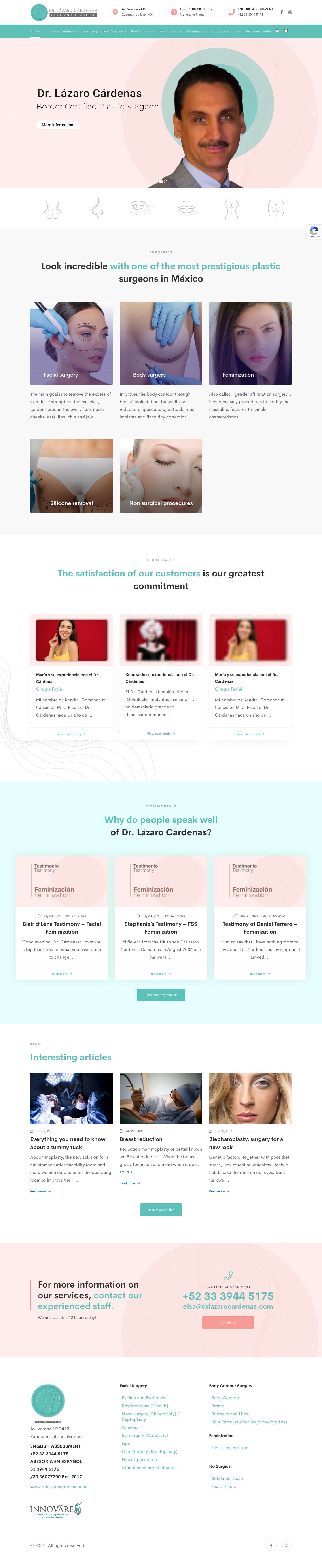 Dr. Lázaro Cárdenas – Cirugía Plástica Estética y Reconstructiva - Full Screenshot