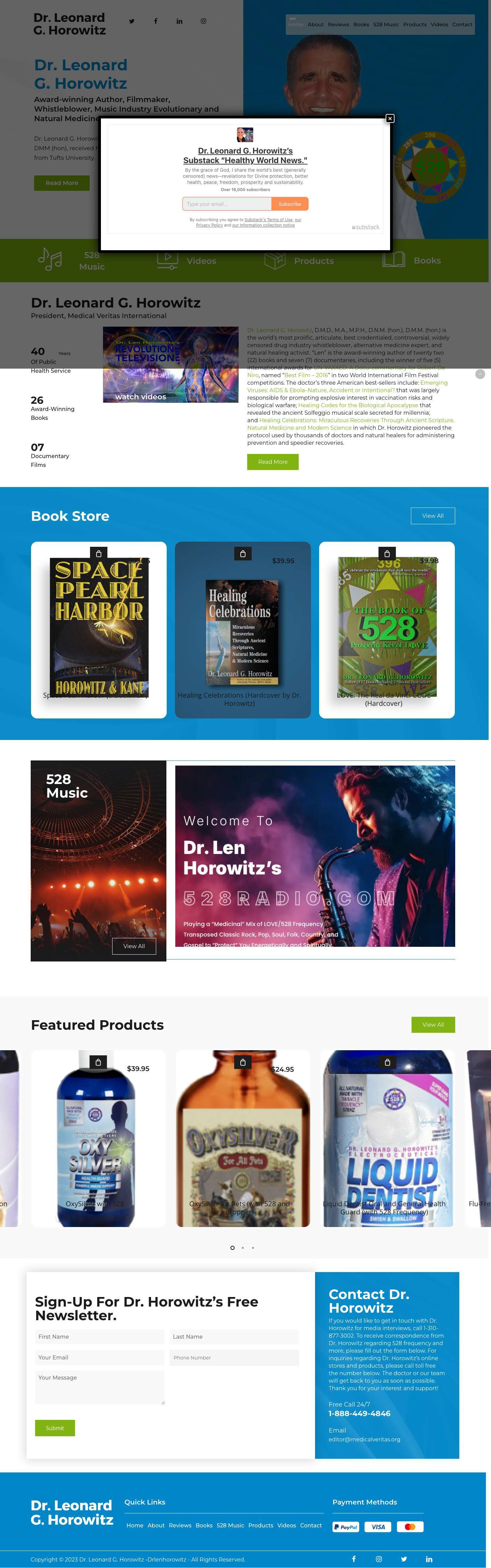 Dr. Leonard G. Horowitz - Full Screenshot