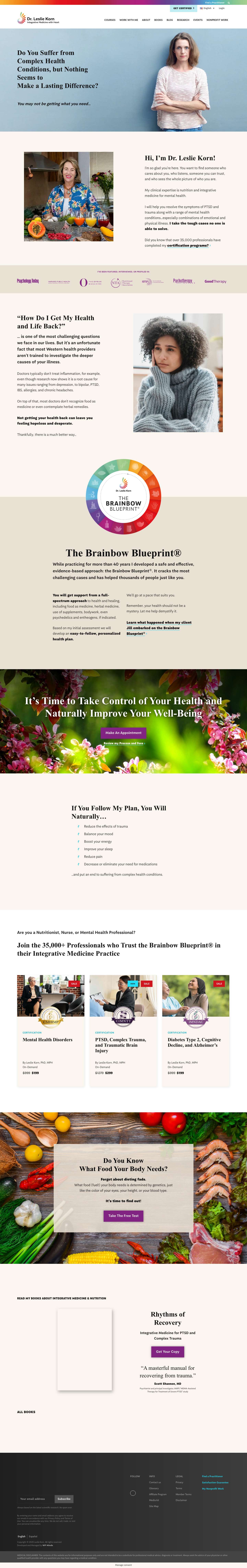 Integrative Medicine for Mental Health | Dr. Leslie Korn - Full Screenshot