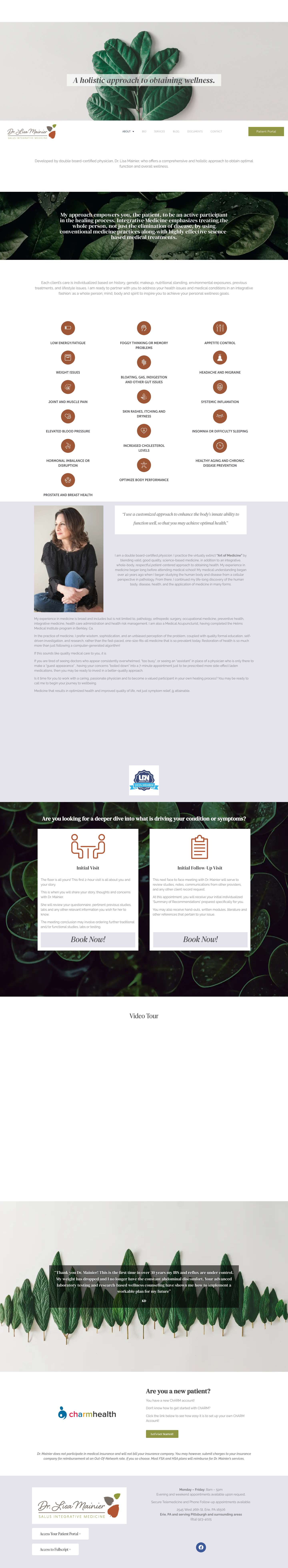 Home - Dr. Lisa Mainier - Full Screenshot