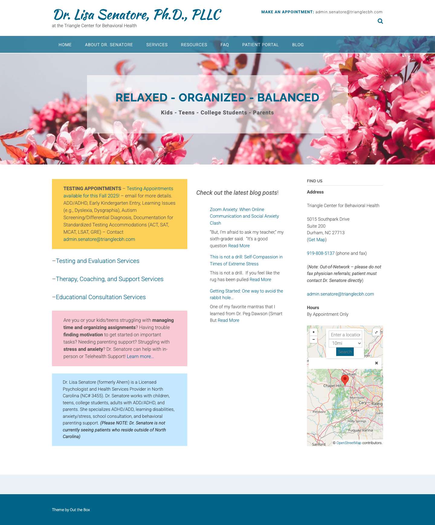 Dr. Lisa Senatore, Ph.D., PLLC – at the Triangle Center for Behavioral Health - Full Screenshot