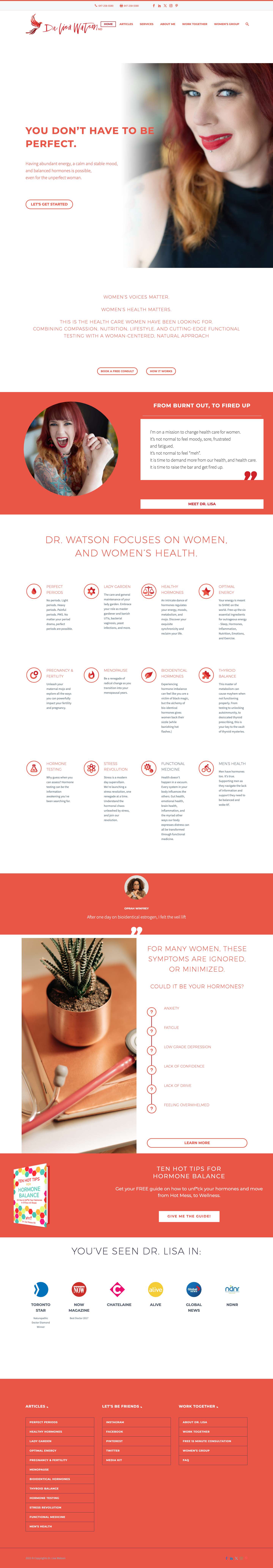 Dr. Lisa Watson Toronto Naturopathic Doctor - Full Screenshot