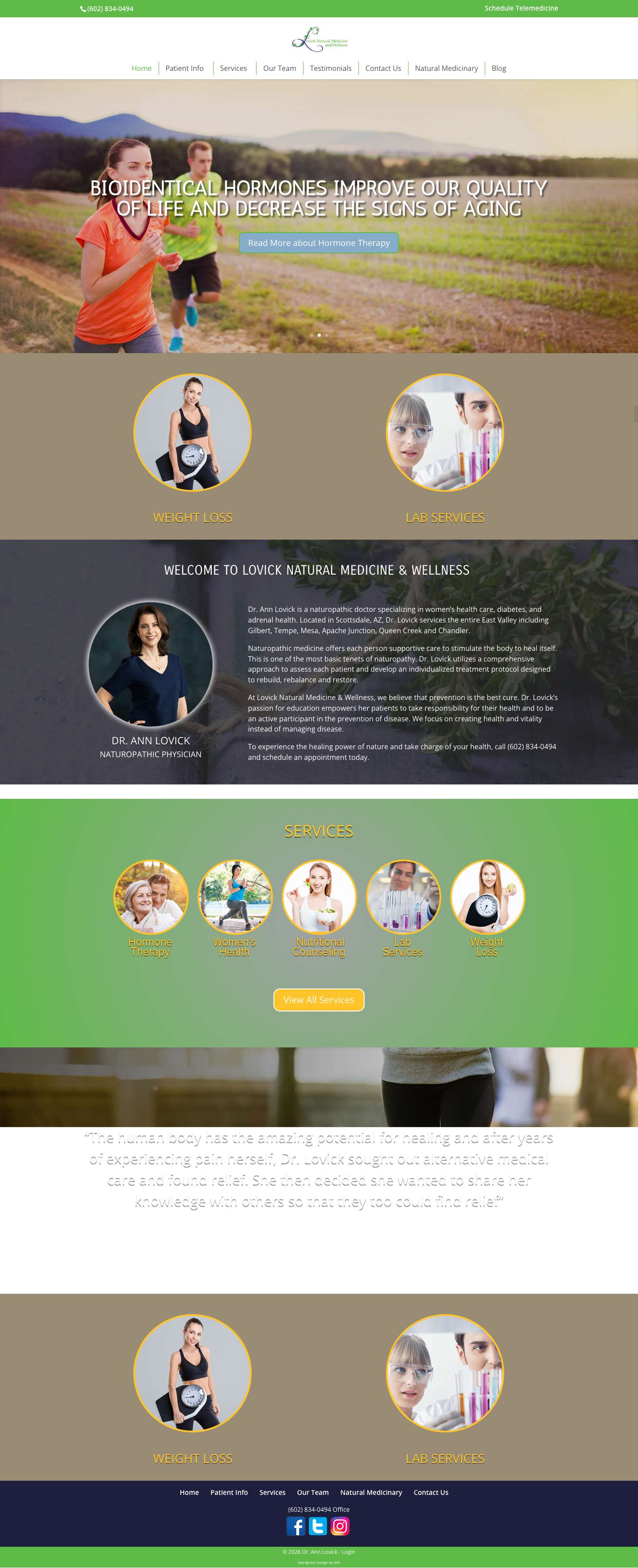 Dr. Ann Lovick, Scottsdale Naturopathic Medicine, Naturopathic Doctors, Gilbert, Mesa, Tempe, Chandler - Full Screenshot