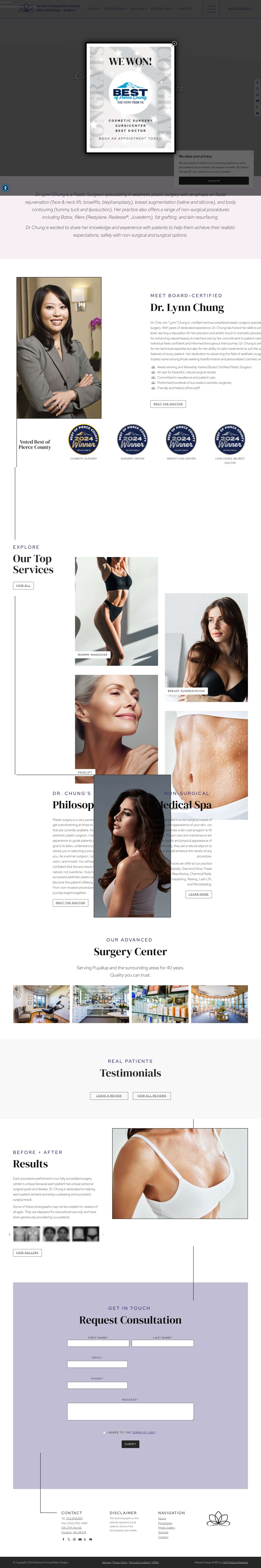 Cosmetic Plastic Surgery in Puyallup, WA | Dr. Lynn Chung - Full Screenshot