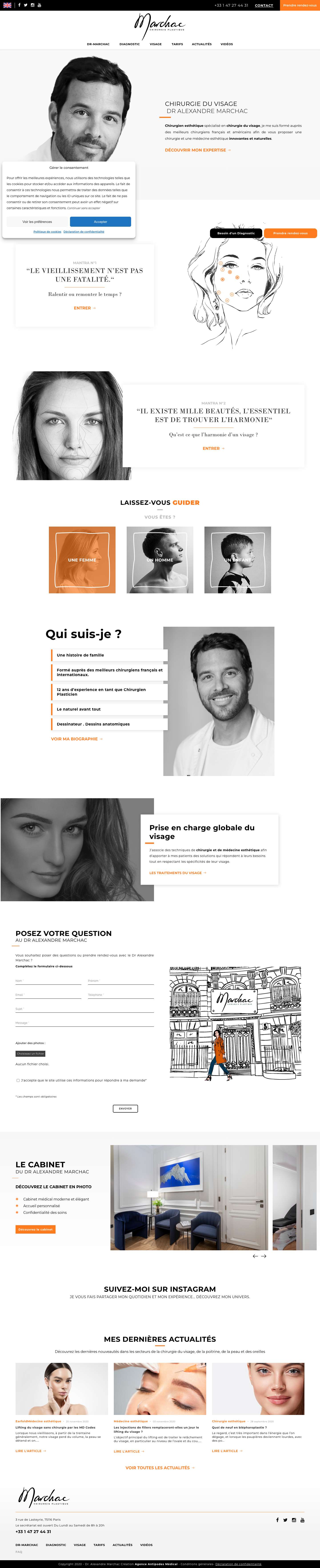 Dr Alexandre Marchac - Chirurgie Plastique, Réparatrice & Esthétique à Paris - Full Screenshot