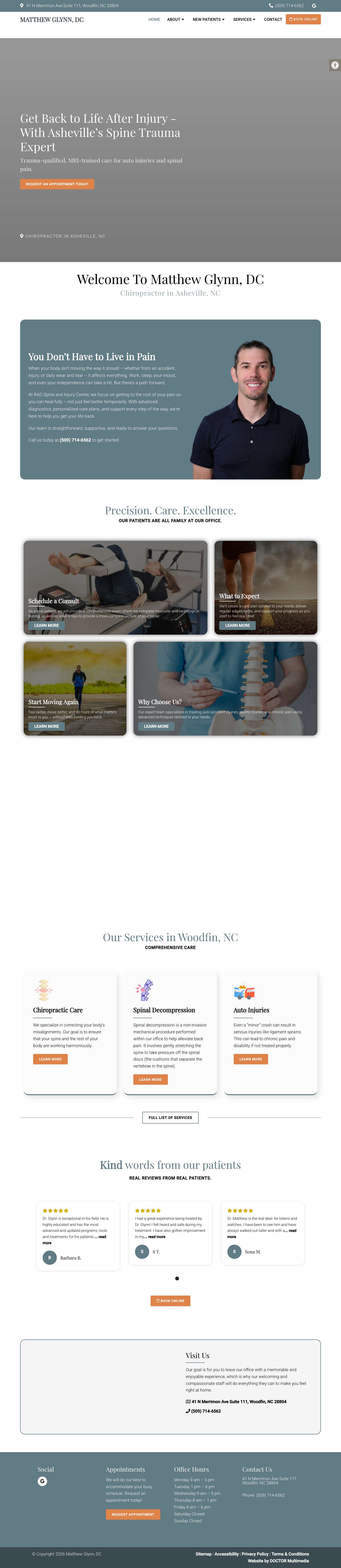 Chiropractor in Asheville, NC | Matthew Glynn, DCAccessibility ToolsIncrease TextDecrease Text - Full Screenshot