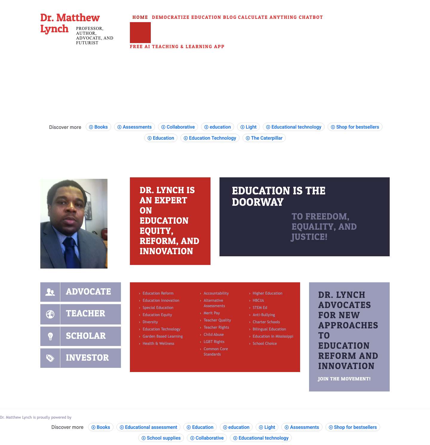 Dr. Matthew Lynch | Professor, Author, Advocate, and Futurist - Full Screenshot