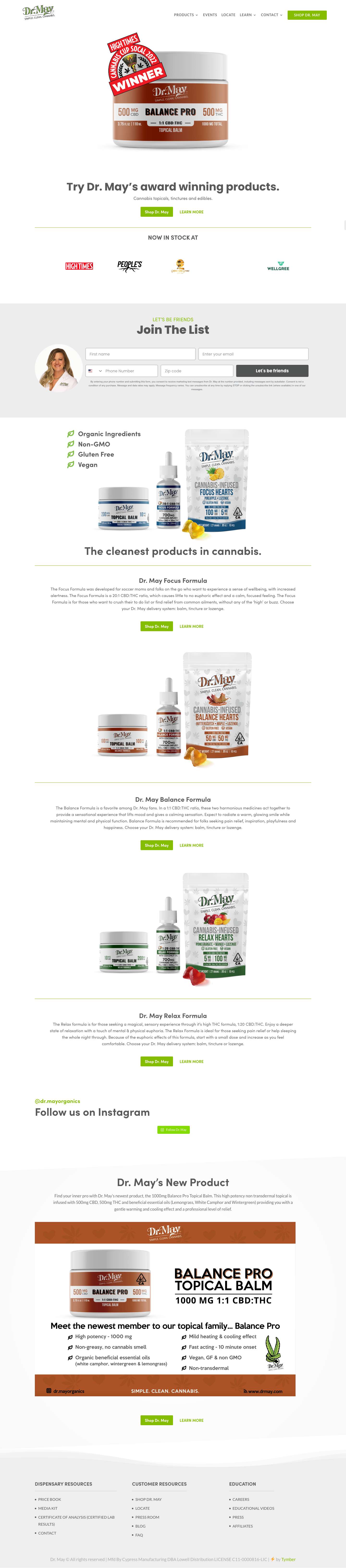 The cleanest tinctures and topicals in cannabis | Dr. May - Full Screenshot