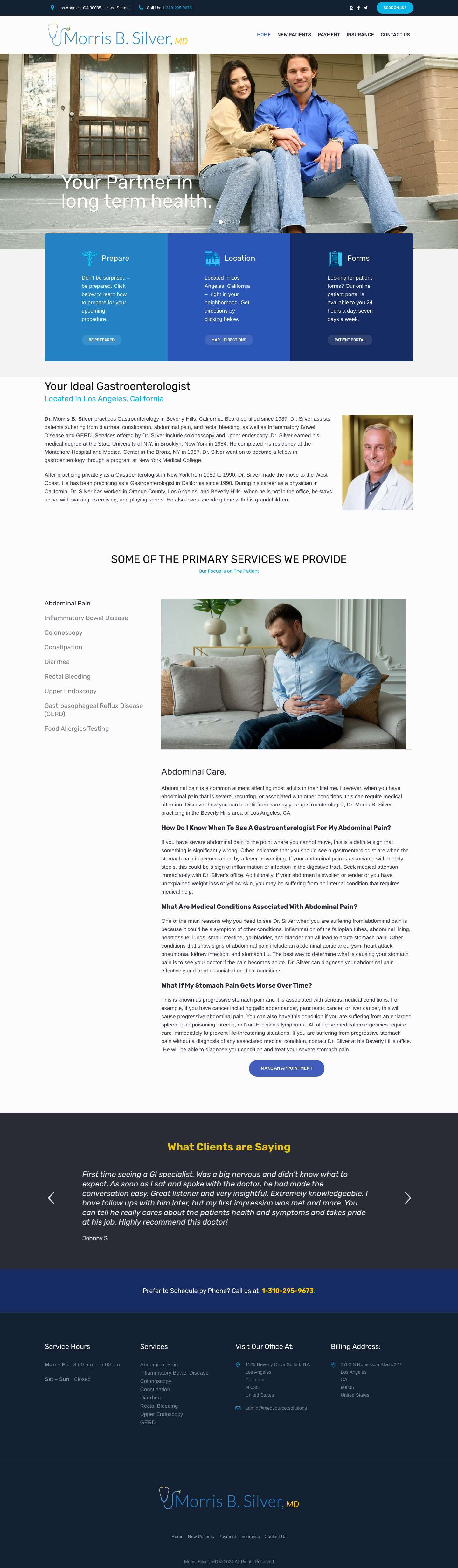 Beverly Hills Gastroenterologist - Morris B. Silver, MD - Morris B. Silver, MD - Full Screenshot