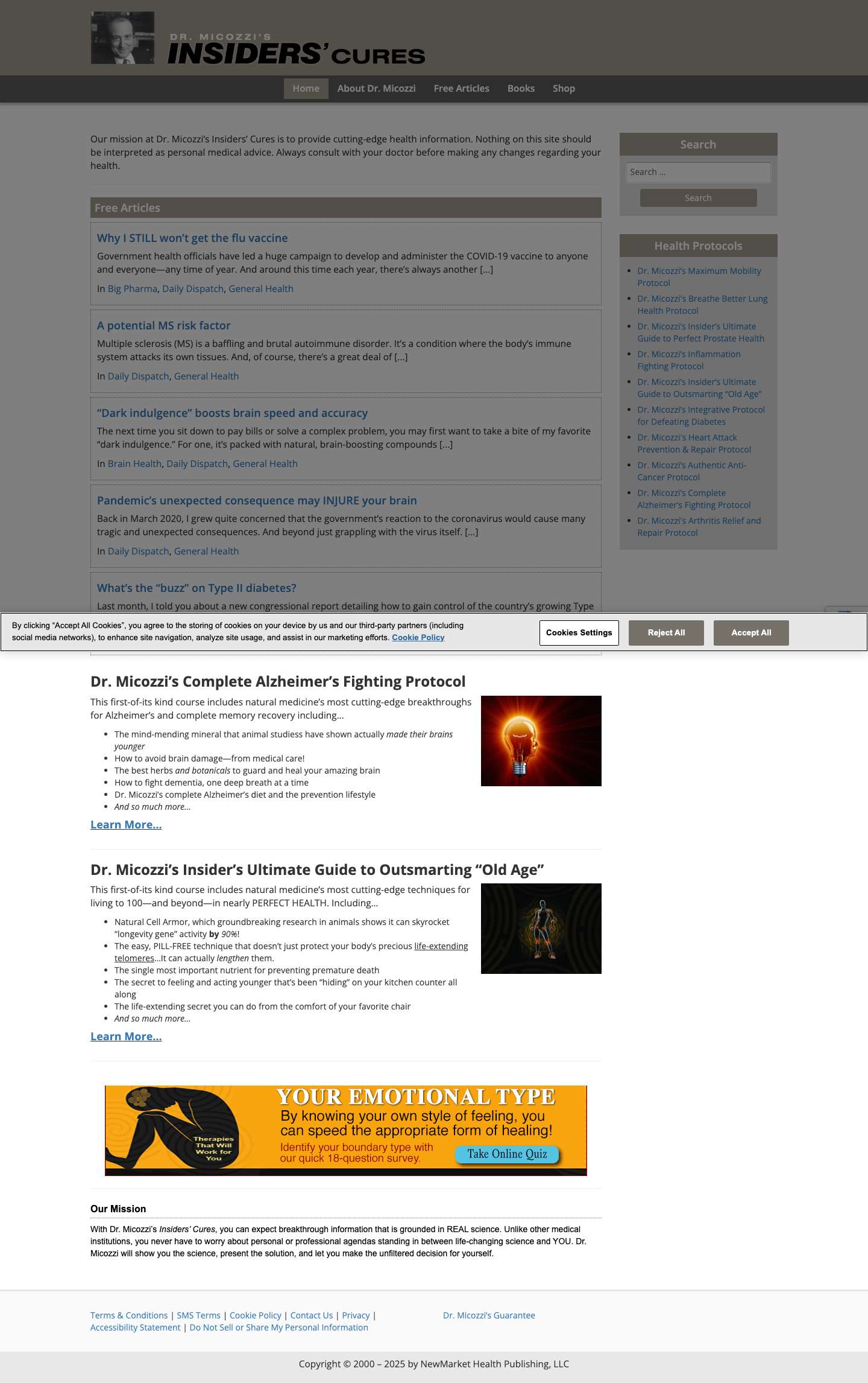 Dr. Micozzi's Insiders' Cures - Full Screenshot