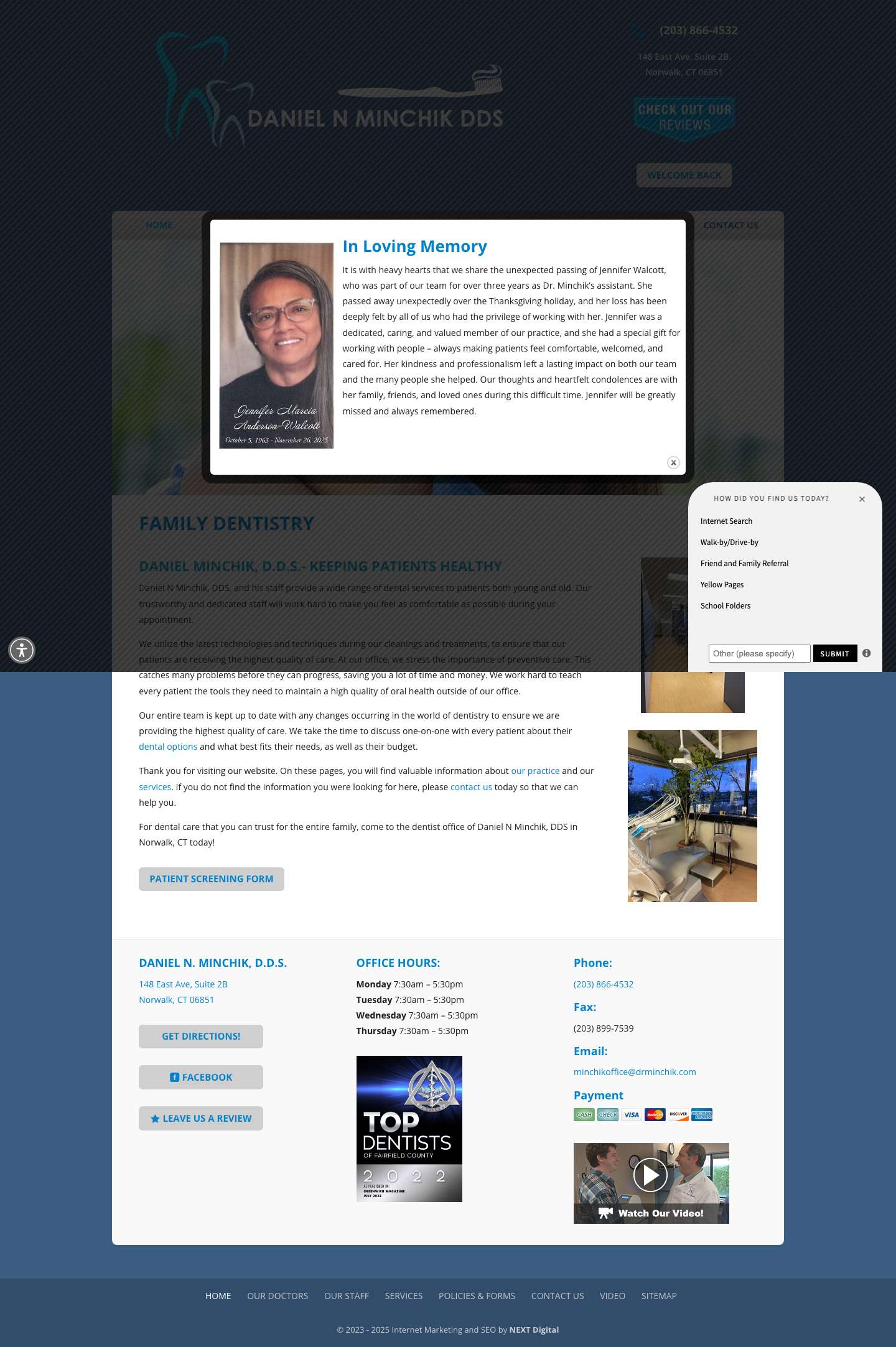 Dentist Office in Norwalk, CT | Daniel N Minchik, DDS - Full Screenshot