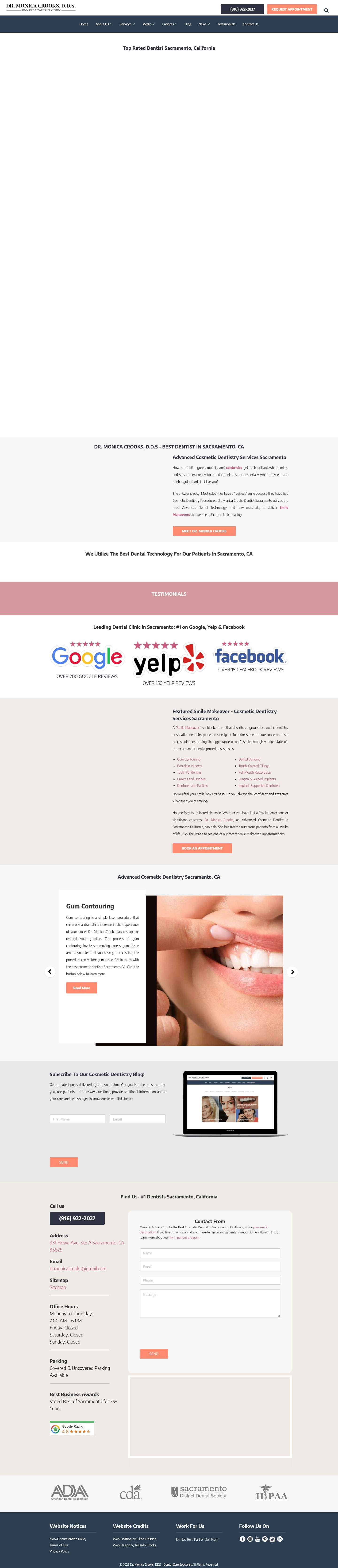 Best Cosmetic Dentistry Services Sacramento, CA - Dr. Monica Crooks - Full Screenshot