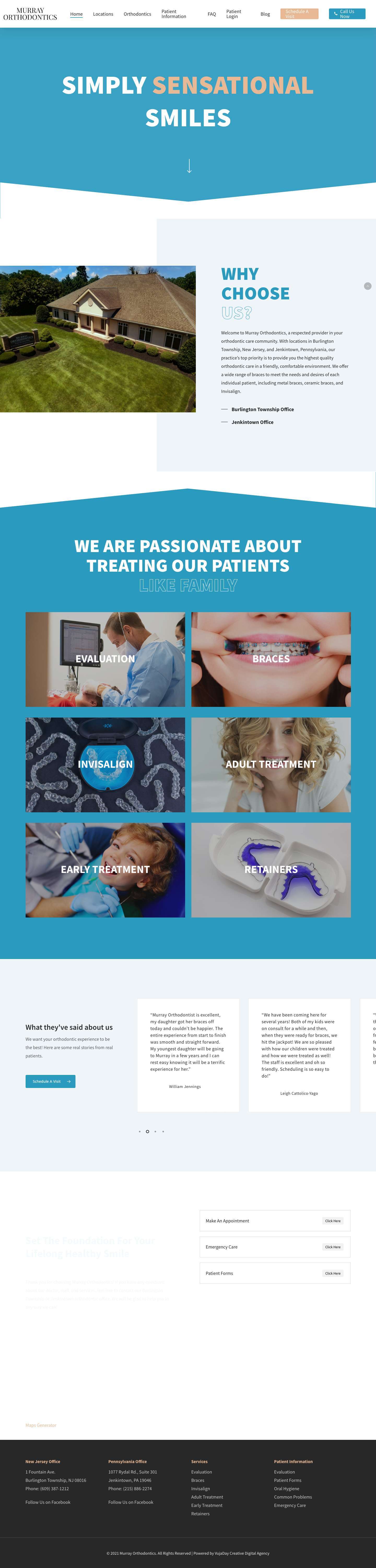 Dr Murray Orthodontics: Simply Sensational Smiles | Burlington Township NJ & Jenkintown PA - Full Screenshot