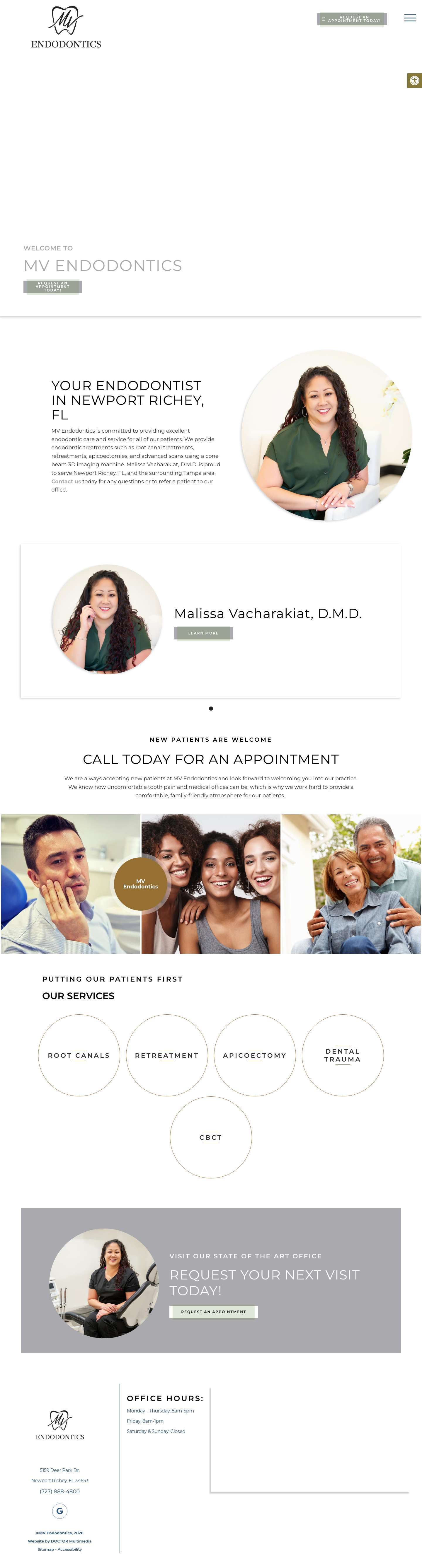 Endodontist in Newport Richey, FL | MV EndodonticsAccessibility ToolsIncrease TextDecrease Text - Full Screenshot