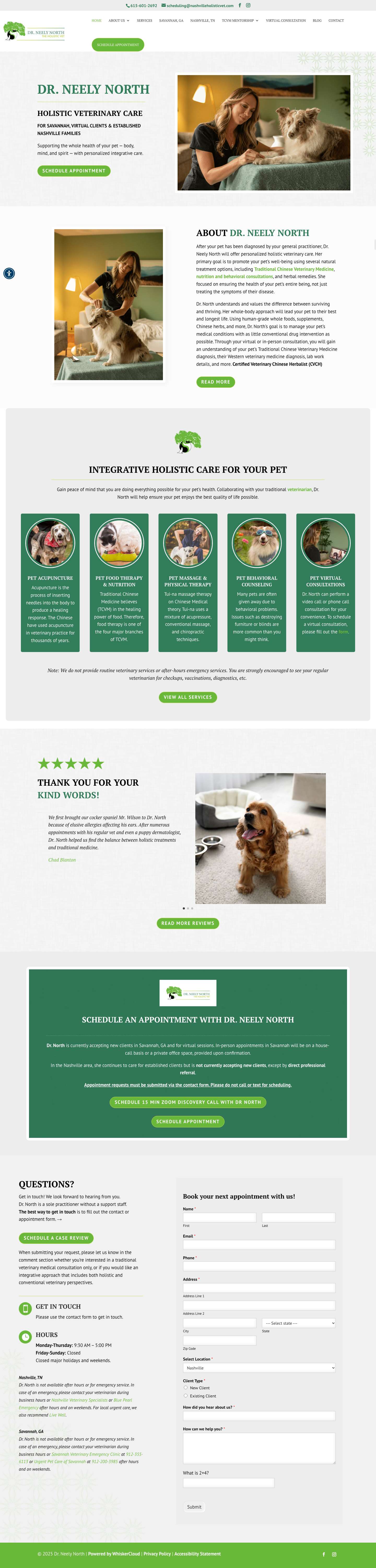 Best Holistic Veterinary Care In Nashville, TN 37216 | Dr. Neely North - Full Screenshot