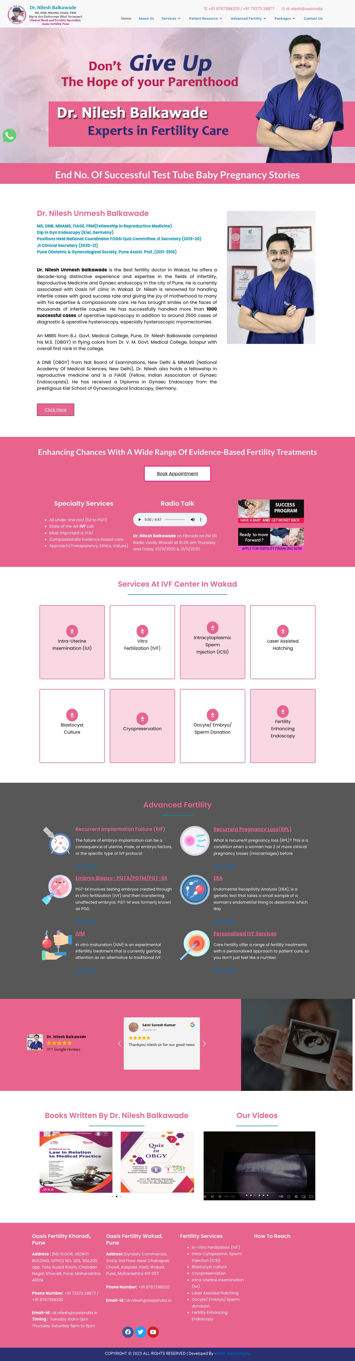 IVF Clinic and center in Wakad | Dr. Nilesh Balkawade - Full Screenshot