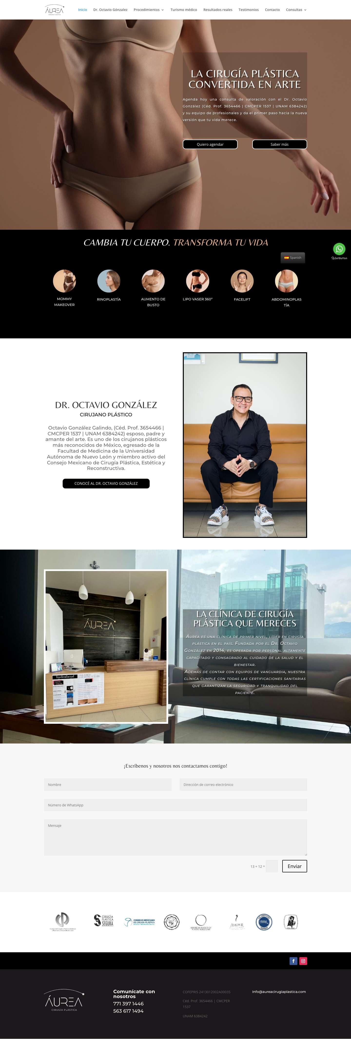 Clinica Aurea | CIRUGÍA PLÁSTICA - Full Screenshot