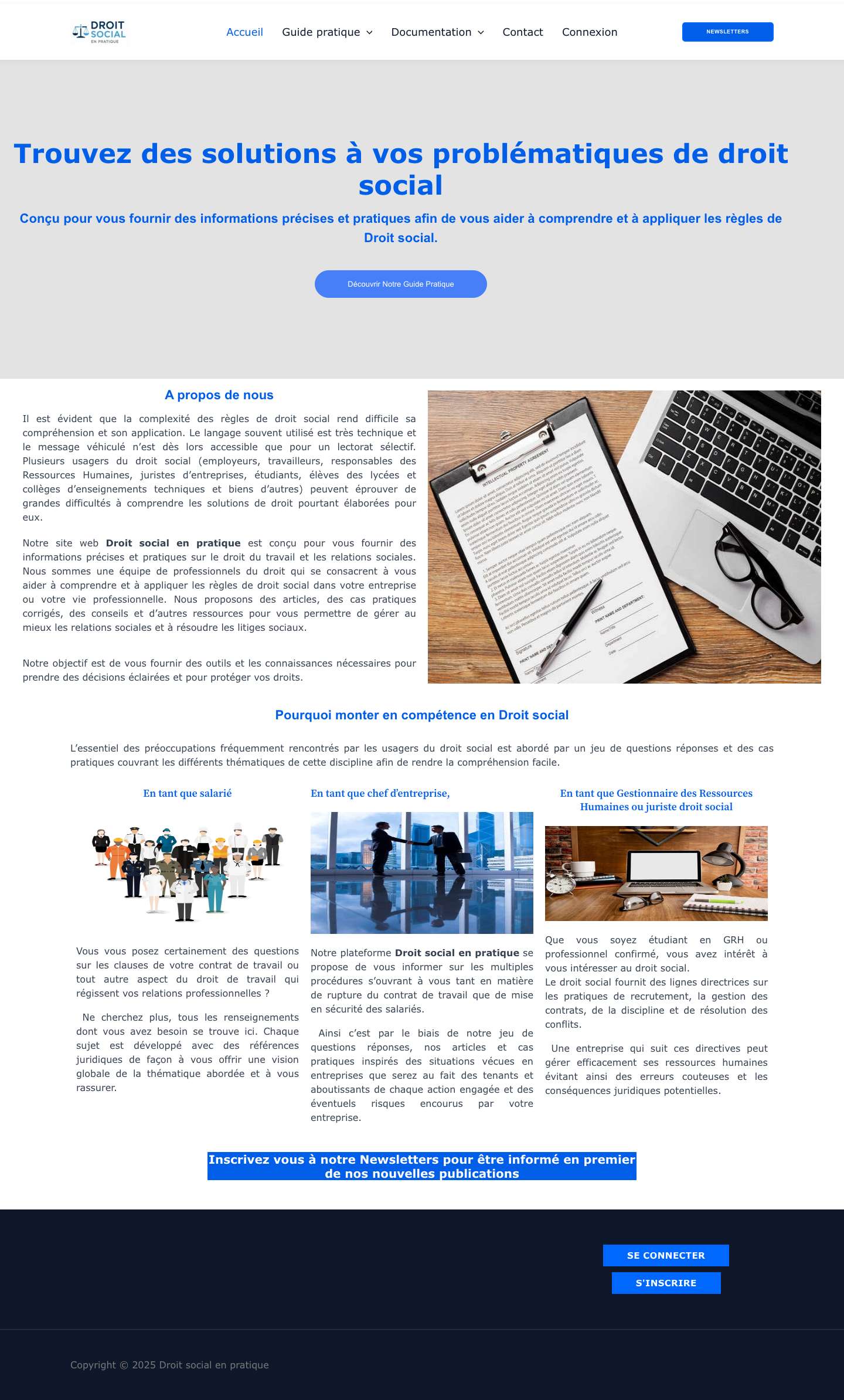 Droit social en pratique – Portail juridique d'information en Droit social - Full Screenshot