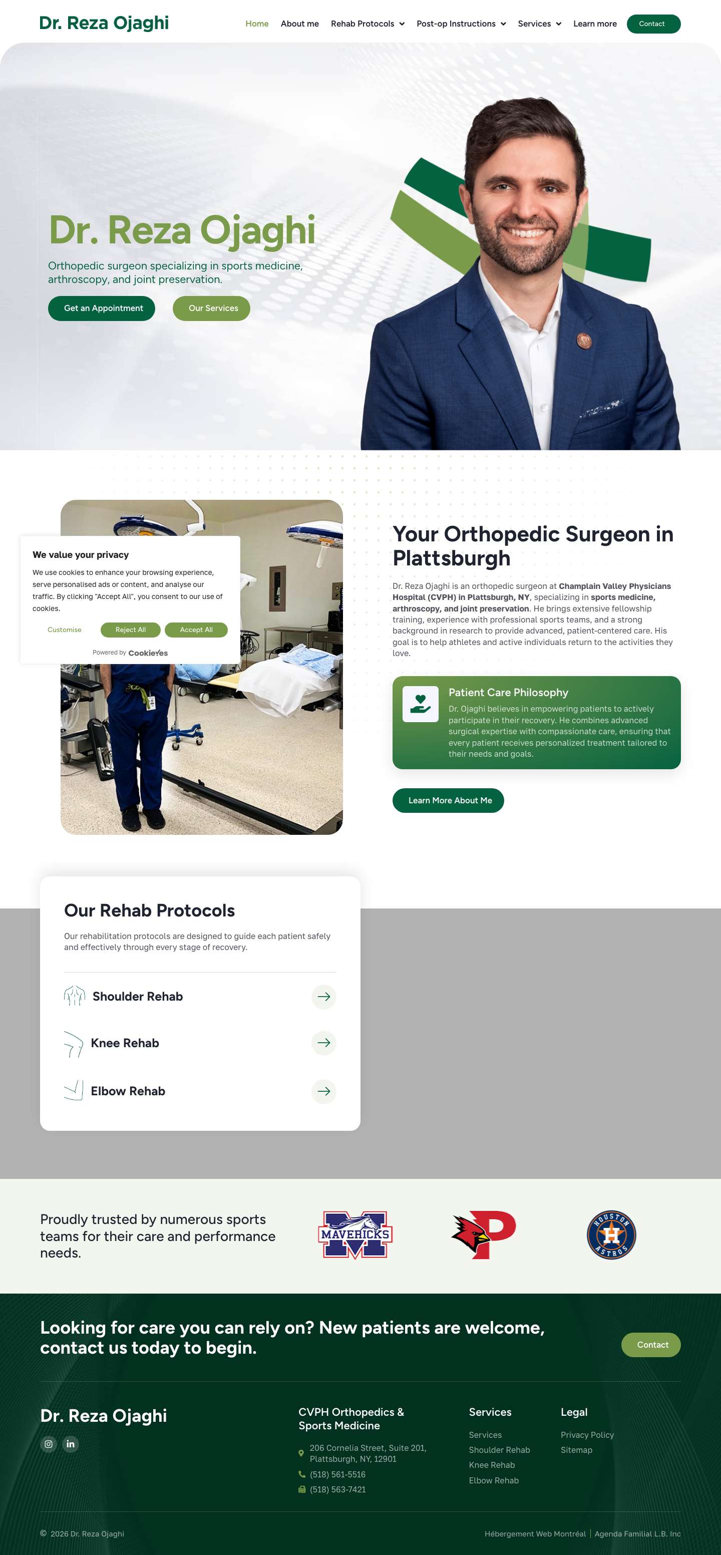 Dr Ojaghi - Orthopedic surgeon specializing in sports medicine, arthroscopy, and joint preservation. - Full Screenshot