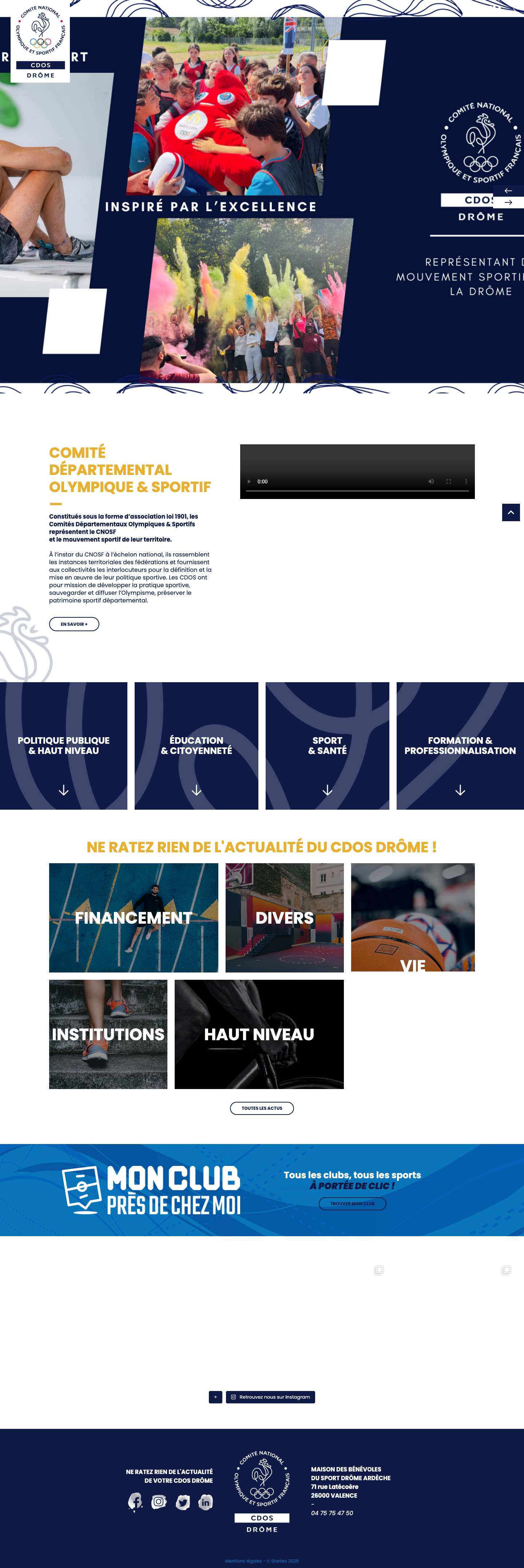 CDOS Drôme – Comité Départemental Olympique et Sportif - Full Screenshot