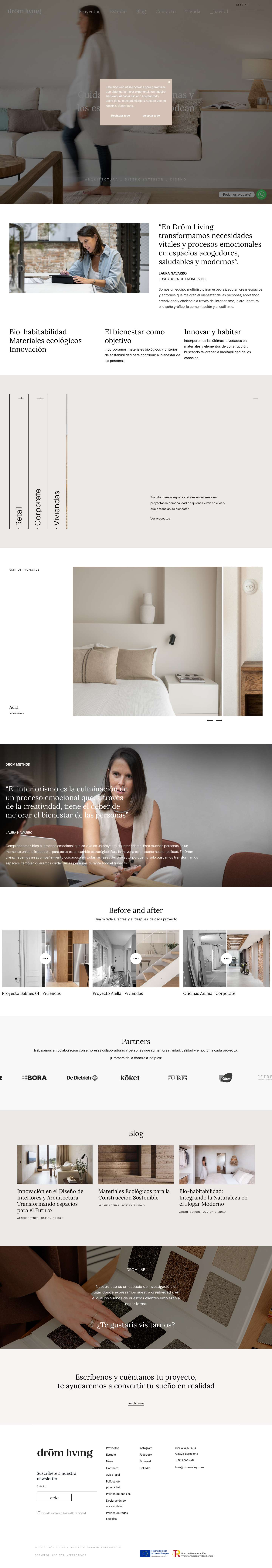 Dröm Living Interiorismo Honesto - Full Screenshot