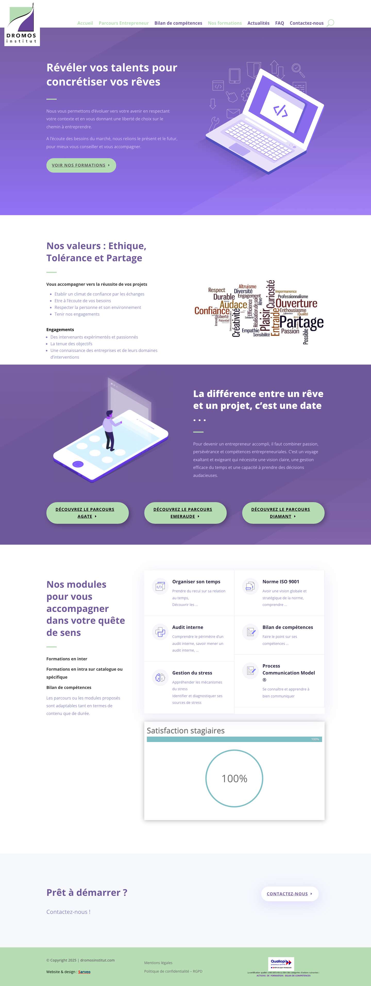 DROMOS INSTITUT | Formations & Bilans de Compétences - Full Screenshot