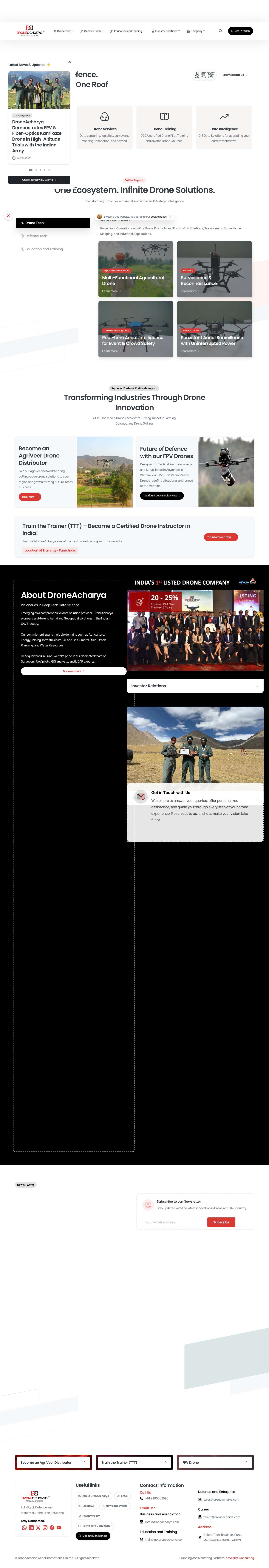 DroneAcharya – Aerial Innovations – Industrial Drone Solutions - Full Screenshot