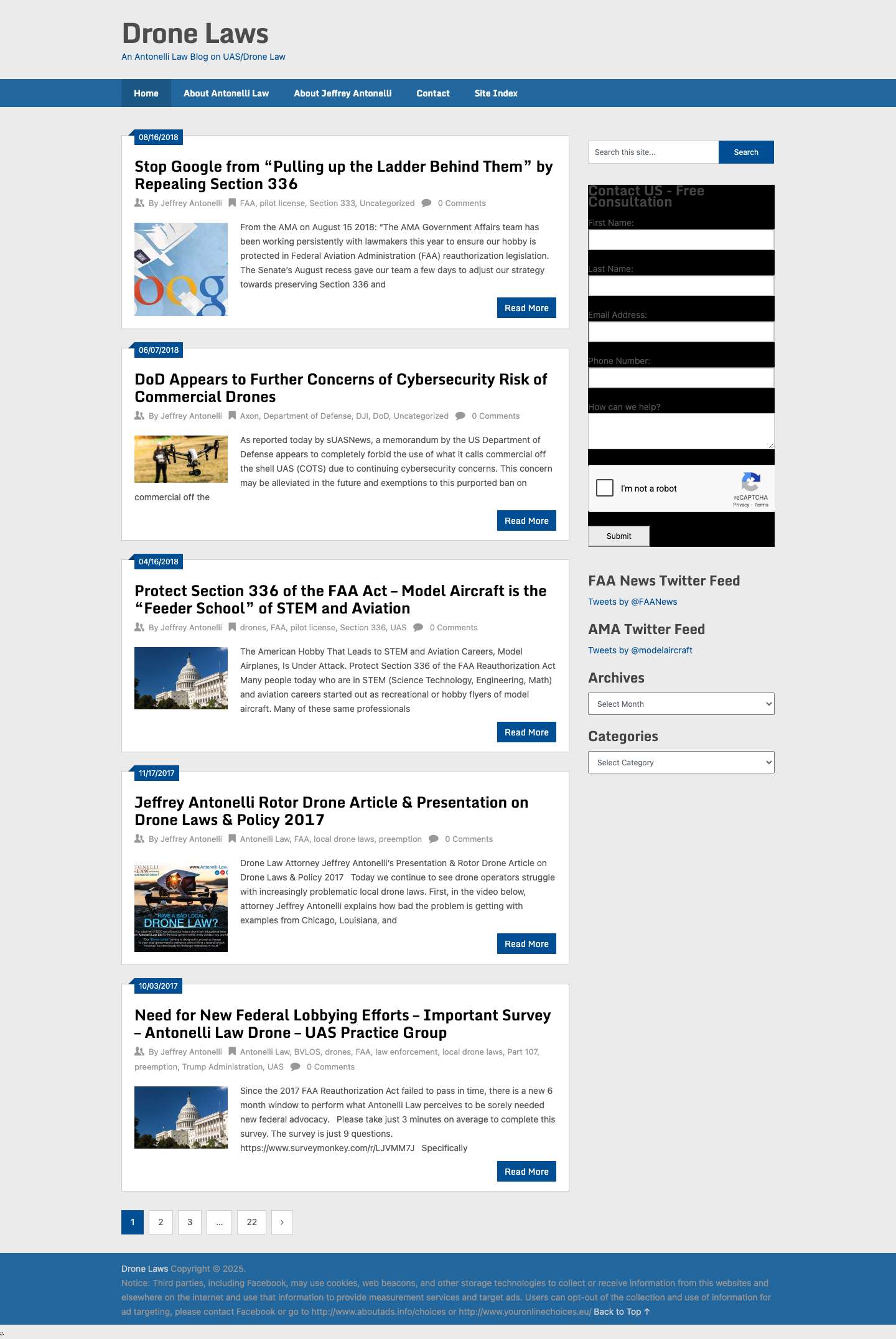 Drone Laws | An Antonelli Law Blog on UAS/Drone Law - Full Screenshot