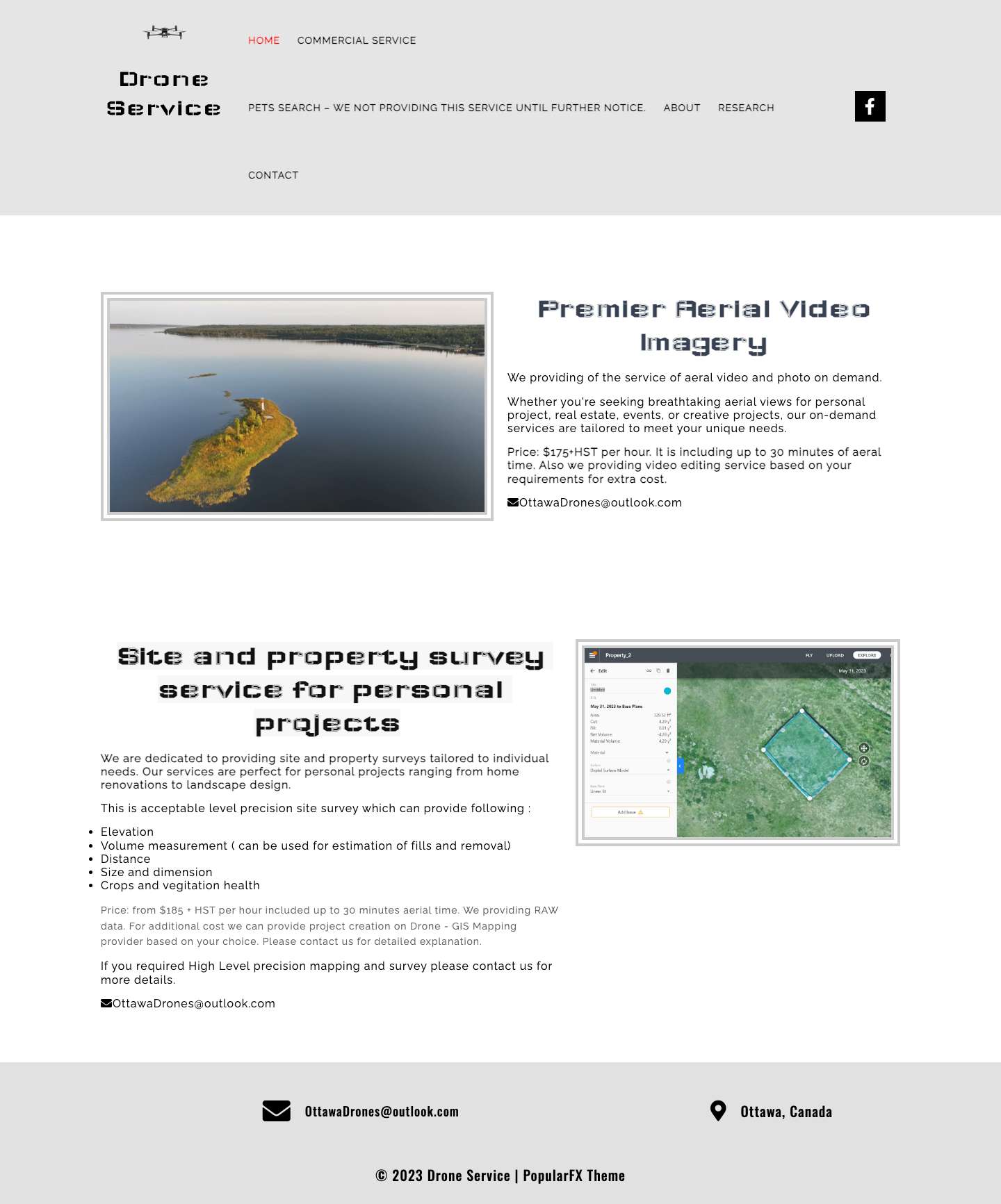 Drone Service – Aeral Video Imagery, Mapping and Survey with drones. Search lost pets with Drones. - Full Screenshot