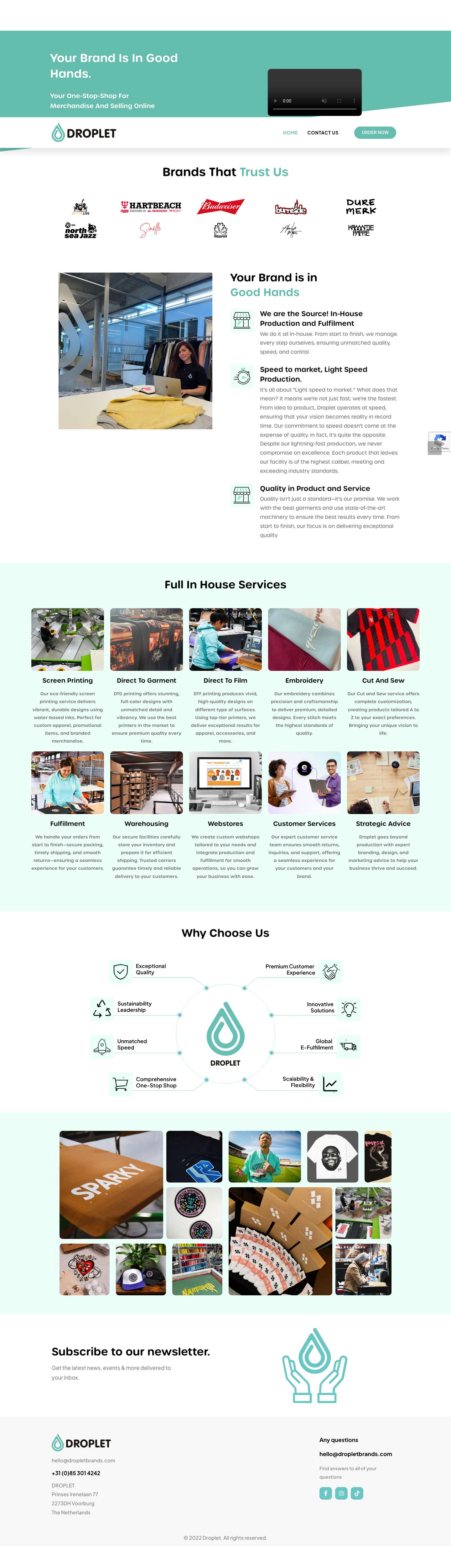 DROPLET – DROPLET is a full service Brand Development and Printing Company based in The Netherlands - Full Screenshot