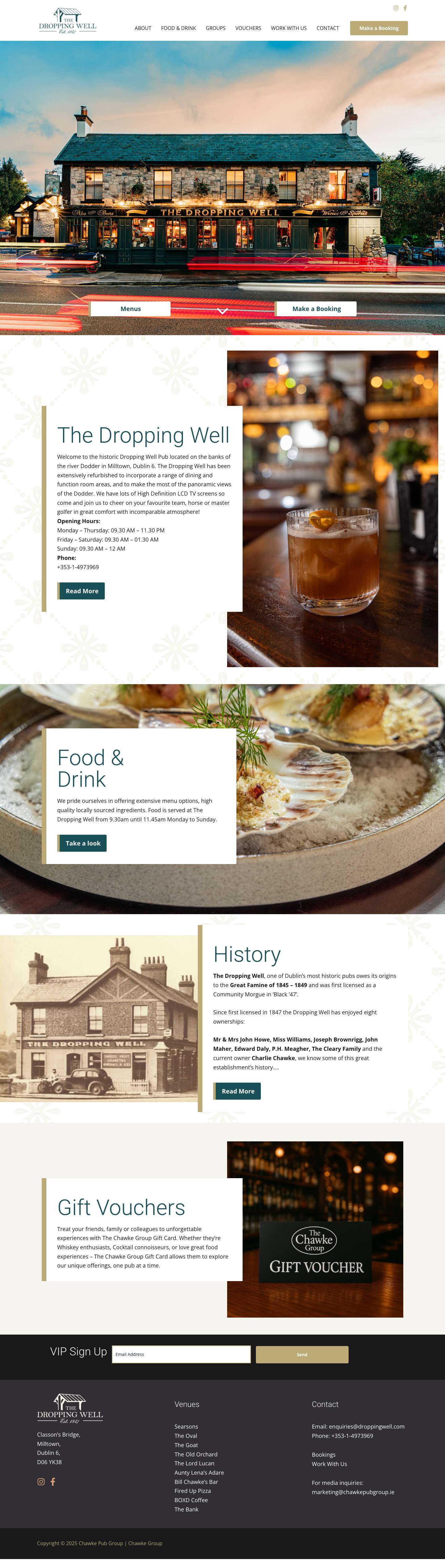 The Dropping Well | Bar & Restaurant in Dublin 6 - Rathmines, Milltown - The Dropping Well - Full Screenshot