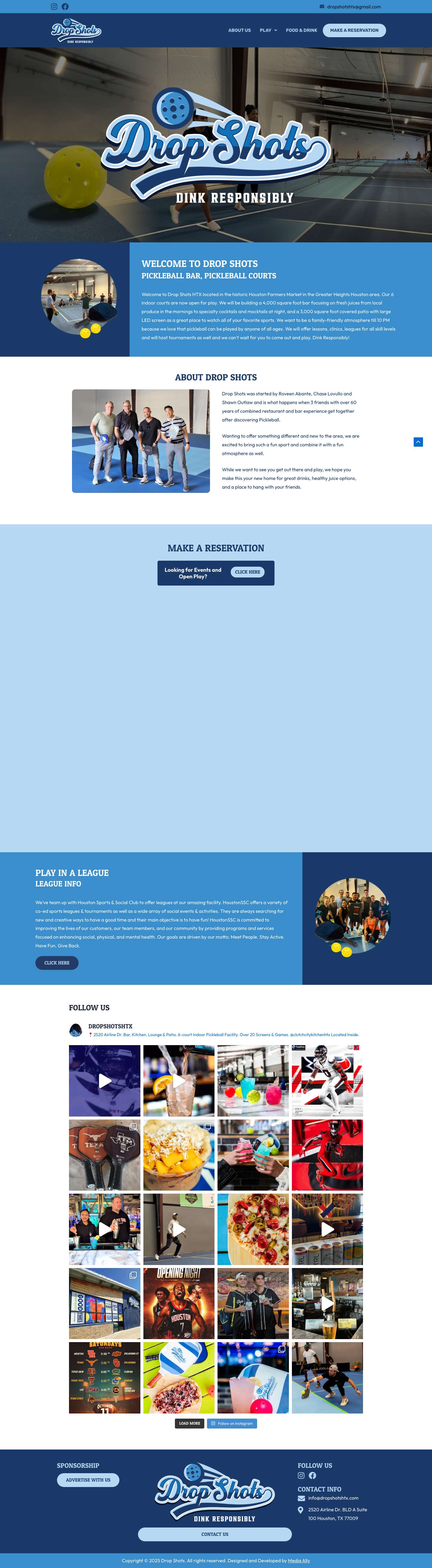 Pickleball Courts & Bar in Houston | Drop Shots HTX - Full Screenshot