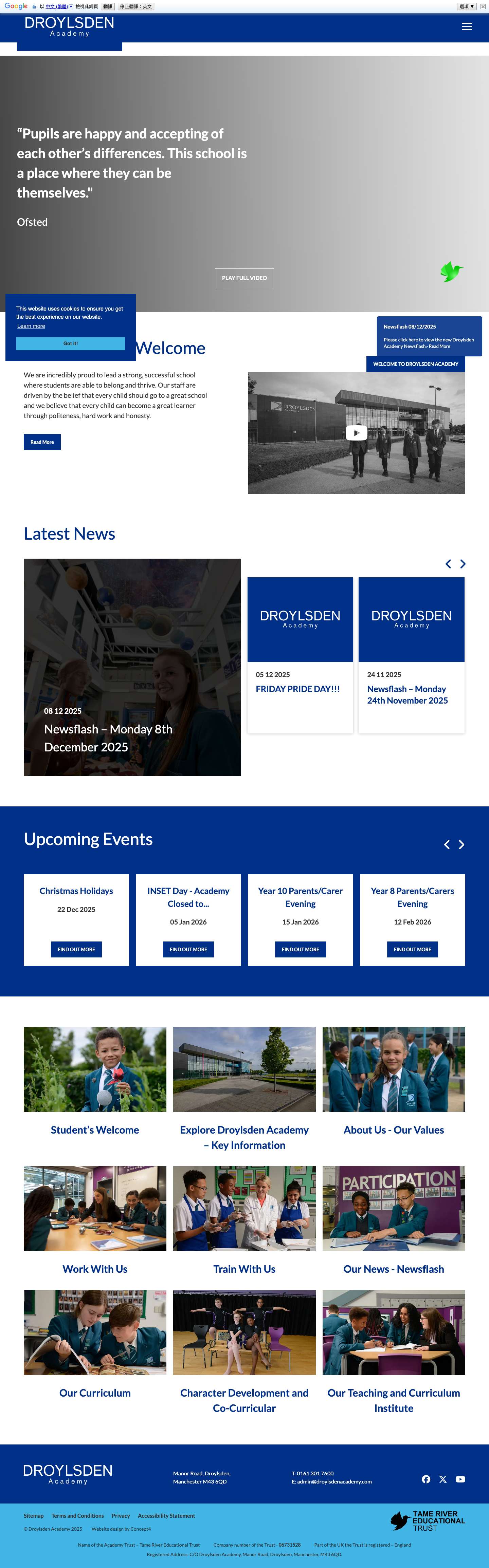 Droylsden Academy - Tame River Educational Trust - Full Screenshot