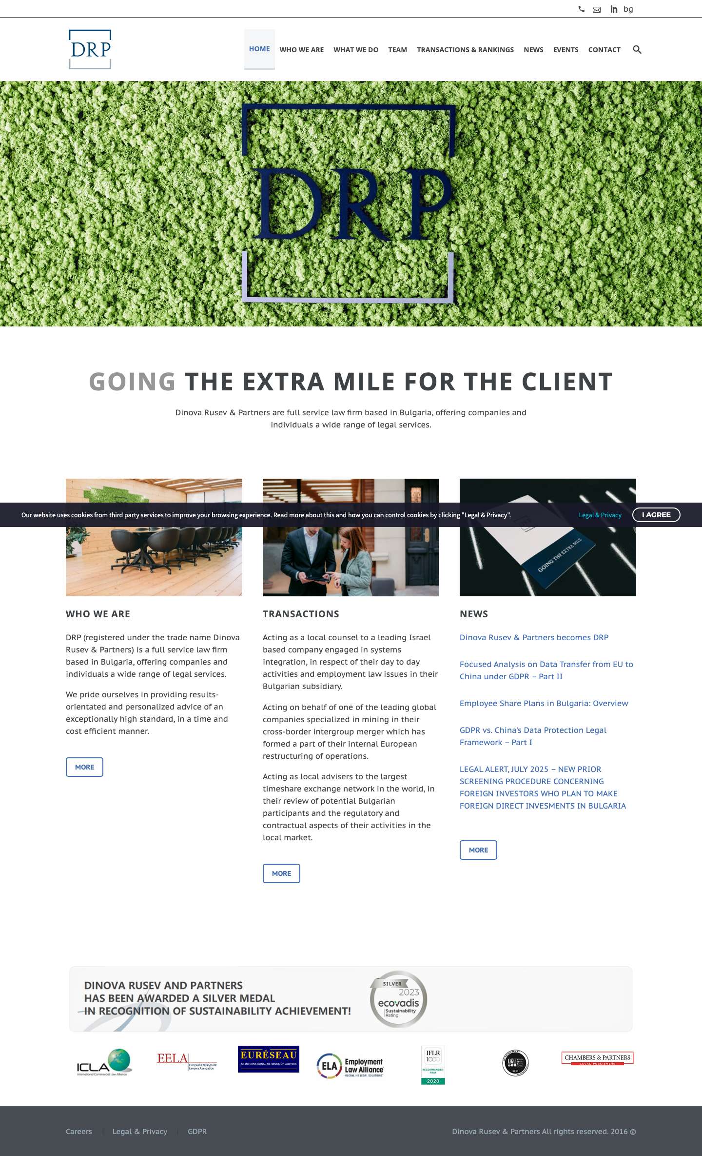 Dinova Rusev & Partners law firm - Home - Full Screenshot