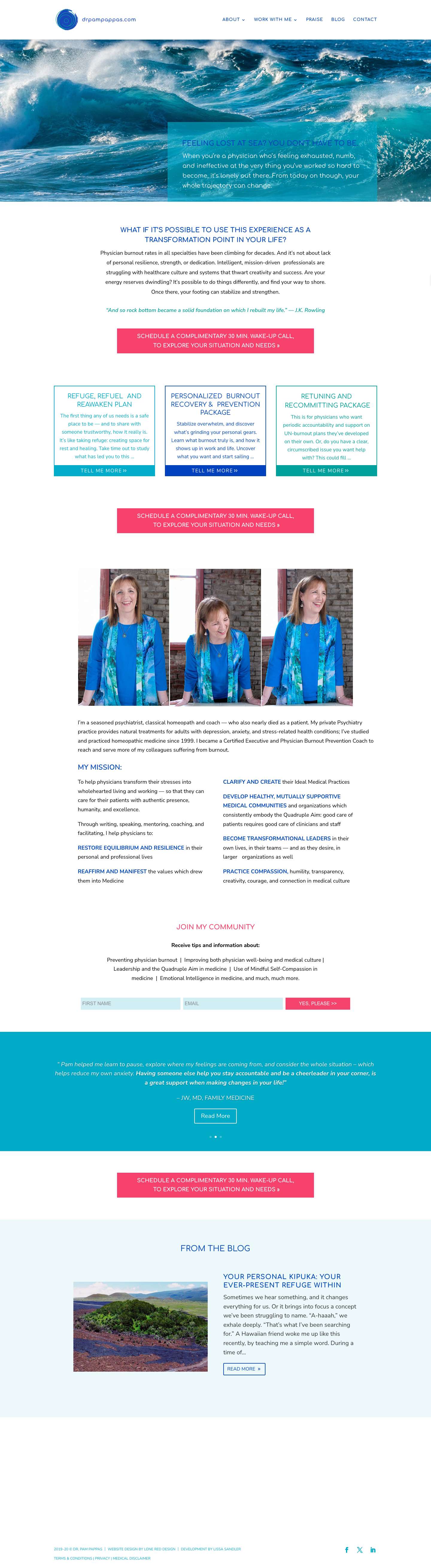 Physician Burnout, Life and Leadership Coaching - Dr. Pam Pappas - Full Screenshot