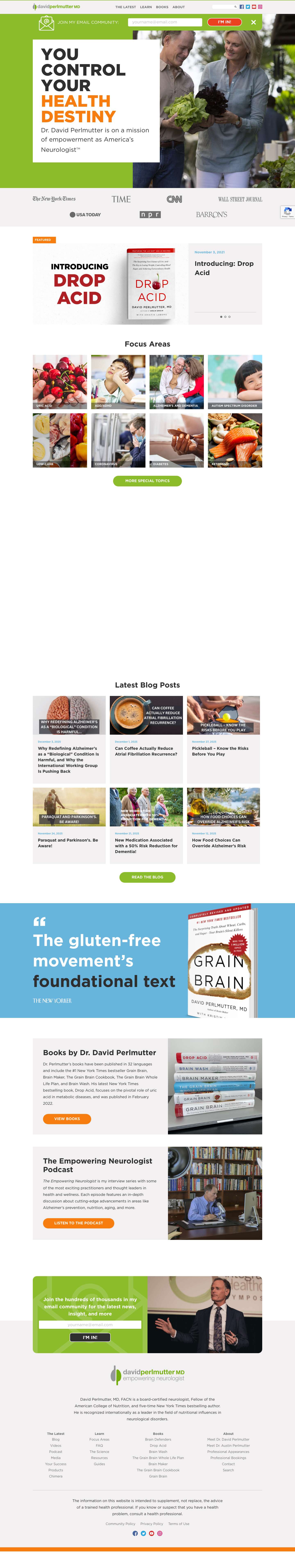 Dr. Perlmutter: Gluten Free Diet & The Food For A Healthy Brain - Full Screenshot