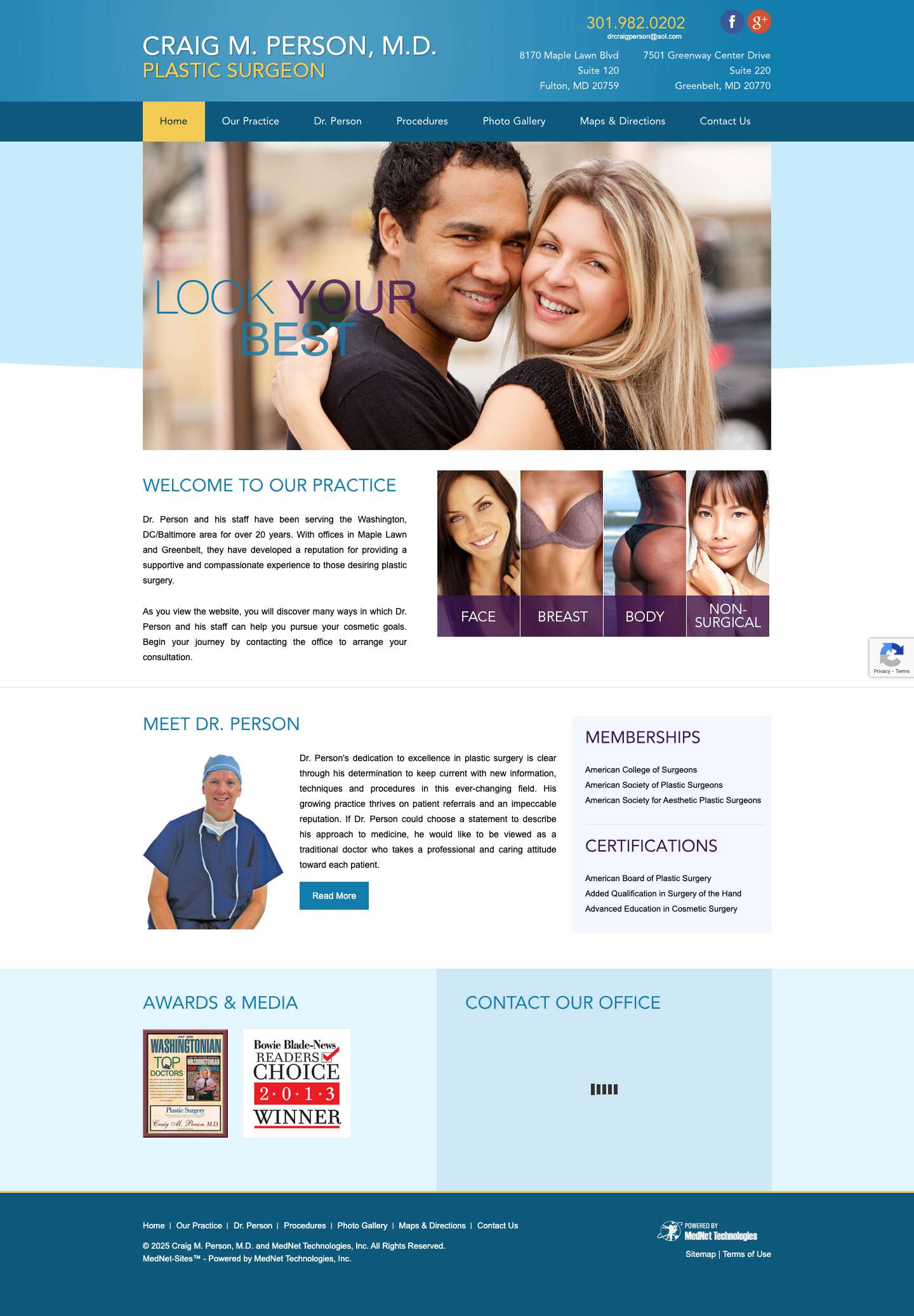 Plastic Surgery Fulton MD | Greenbelt MD - Full Screenshot